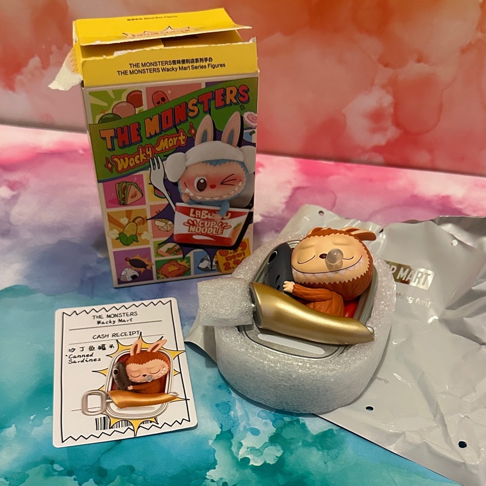 The Monsters Wacky Mart Canned Sardines Labubu Figurine